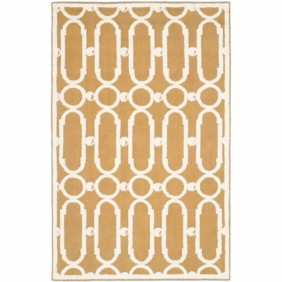 SAFAVIEH Newport NPT434E Hand-hooked Olive / White Rug