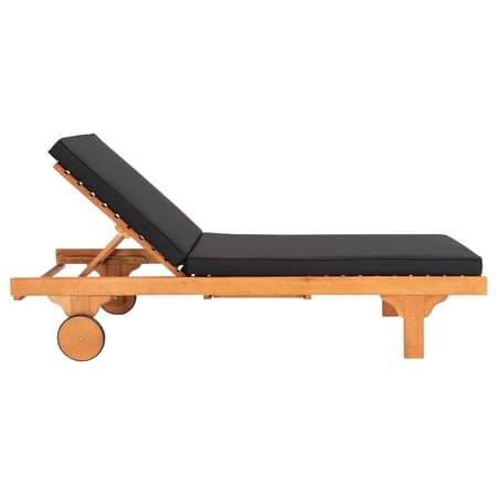 SAFAVIEH Newport Outdoor Patio Chaise Lounge Chair, Natural/Black
