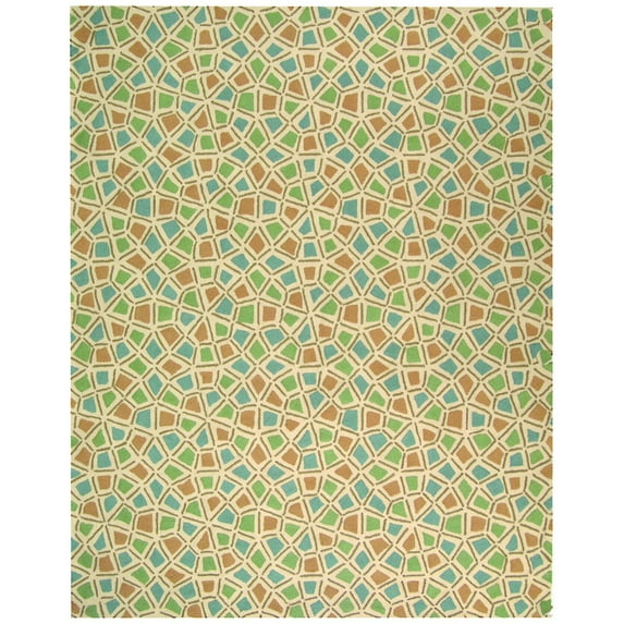 SAFAVIEH Newport Raphael Geometric Cotton Area Rug, Blue/Green, 7'9" x 9'9"