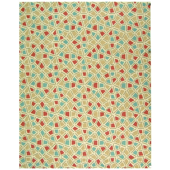 SAFAVIEH Newport Raphael Geometric Cotton Area Rug, Red/Blue, 5'6" x 8'6"