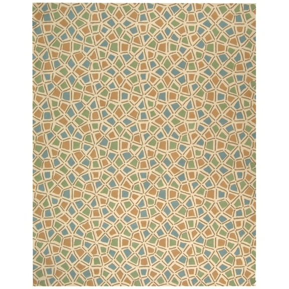 SAFAVIEH Newport Raphael Geometric Cotton Runner Rug, Blue/Green, 2'3" x 10'