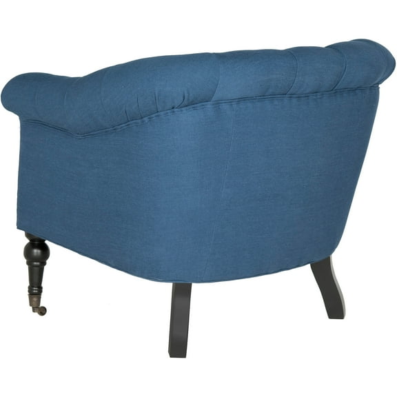 SAFAVIEH Nicolas Tufted Club Chair with Casters, Steel Blue