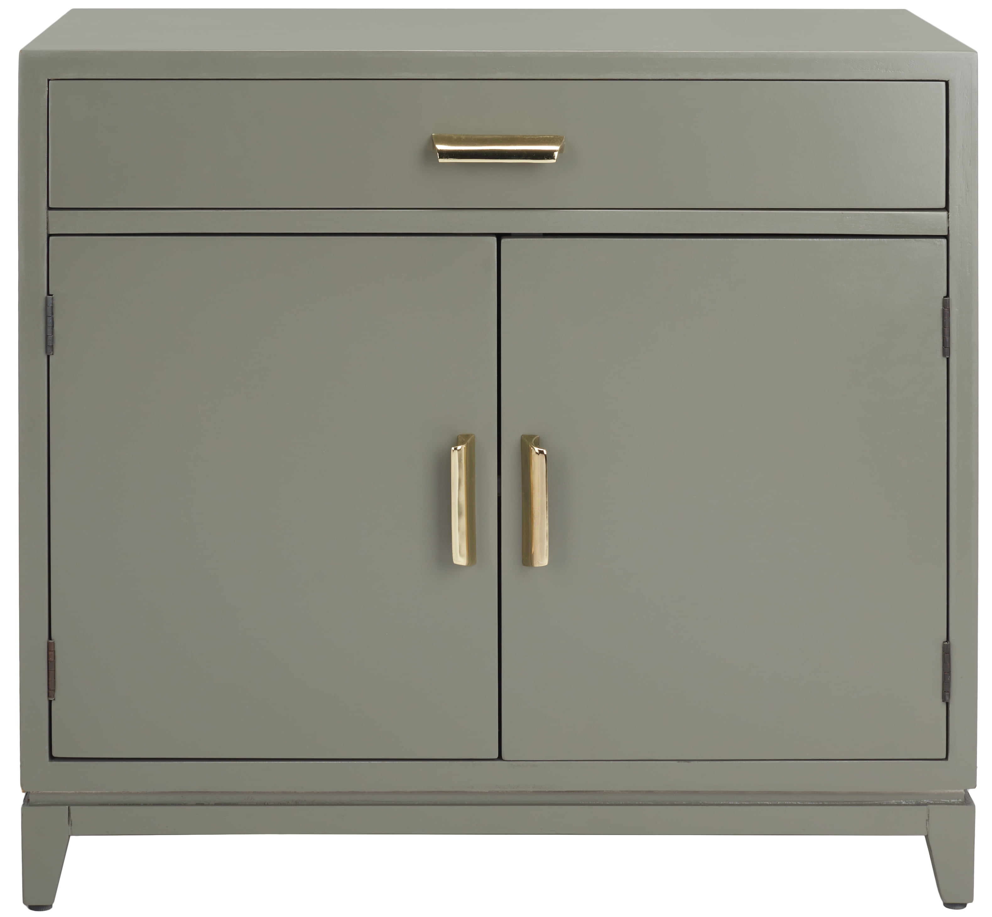 Nigel Dark Grey Brass 2-Door 1-Drawer Accent Cabinet