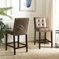 thumbnail image 1 of SAFAVIEH Nikita 26.5 in. H Modern Counter Stool with Ring, Brown, Set of 2, 1 of 11