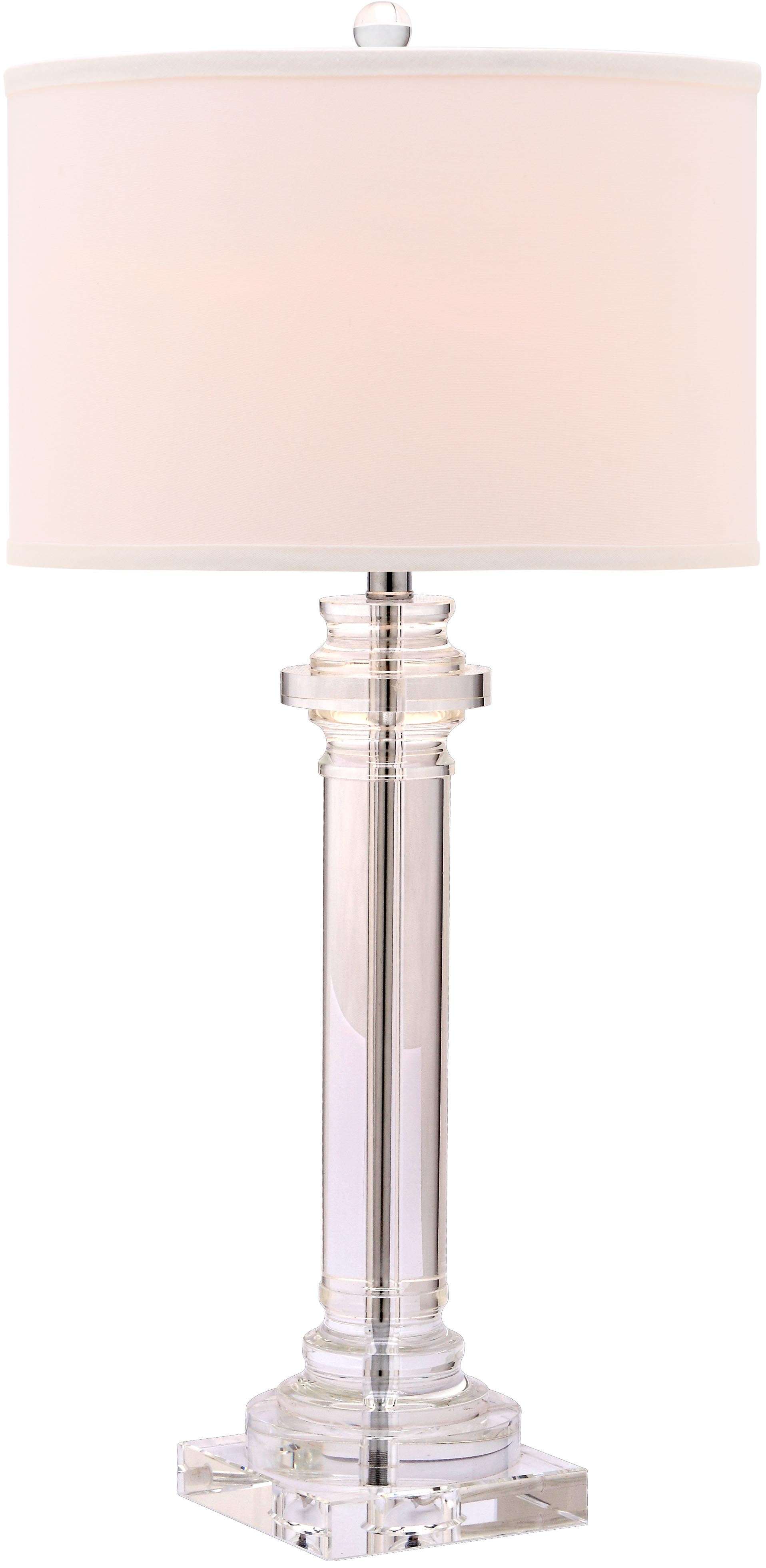 SAFAVIEH Nina 30 in. Modern Clear Crystal Table Lamp with Off-White 100% Cotton Shade
