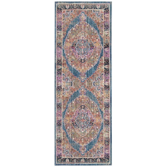 SAFAVIEH Nirvana Kingsley Floral Runner Rug, Navy/Multi, 3' x 8'