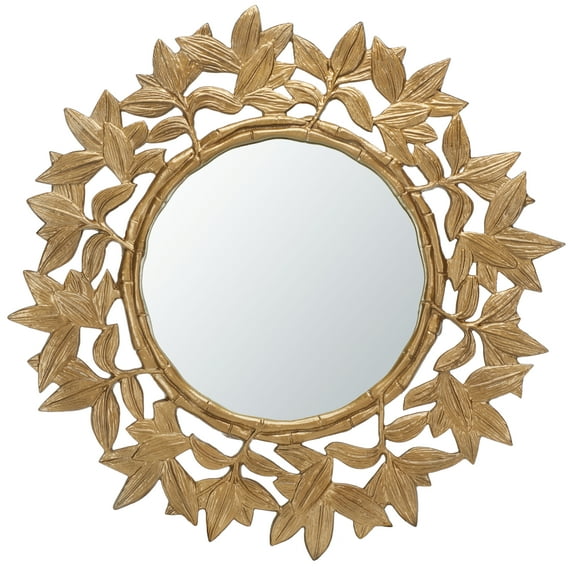 SAFAVIEH Nivaria 31.5 in. Geometric Round Mirror, Antique Brass