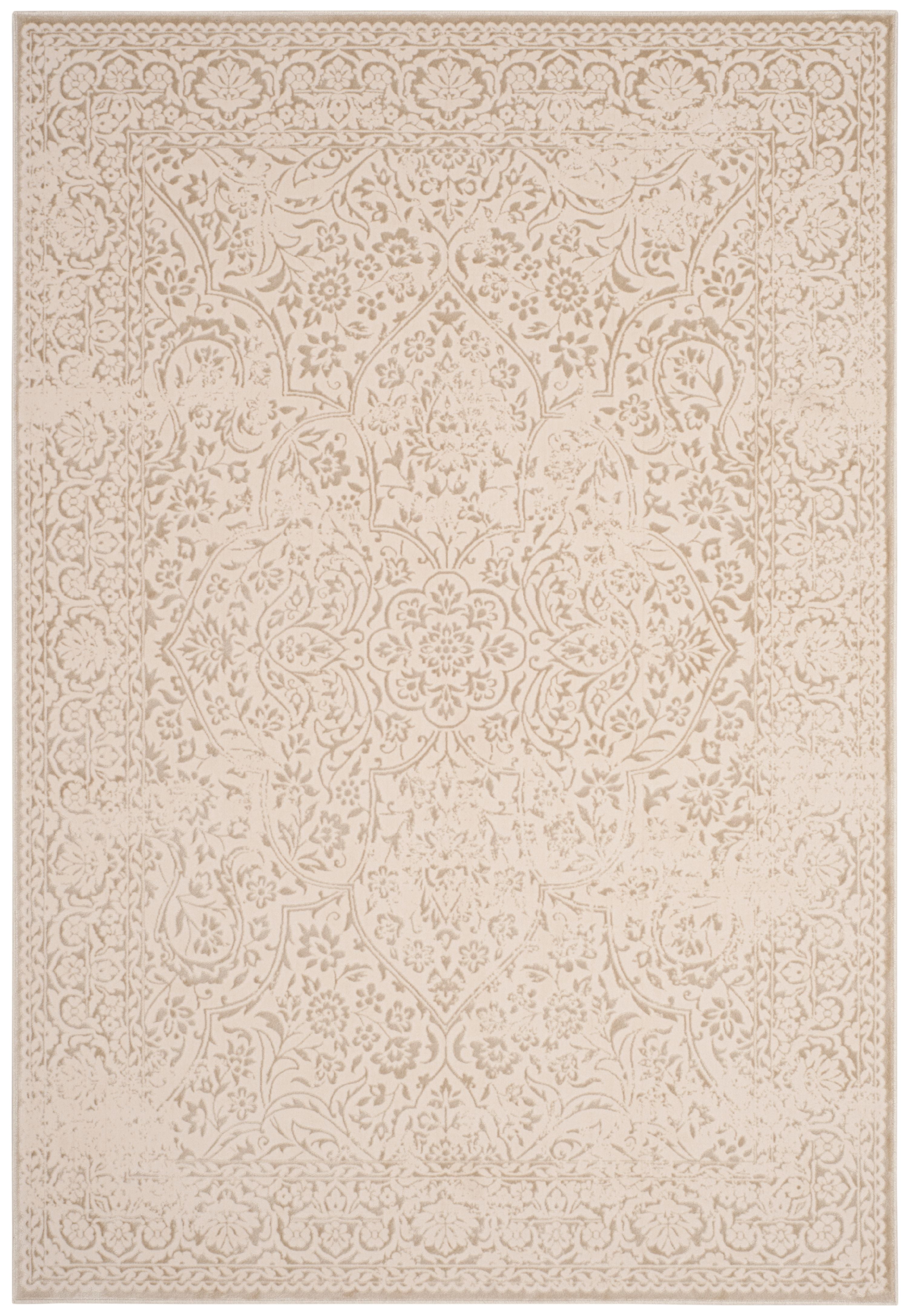 SAFAVIEH Noble Caelestinus Floral Bordered Area Rug, Beige/Ivory, 5'1" x 7'6"