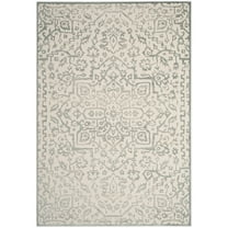 SAFAVIEH Noble Mackenzie Geometric Floral Runner Rug, Light Blue/Ivory, 2'2" x 8'