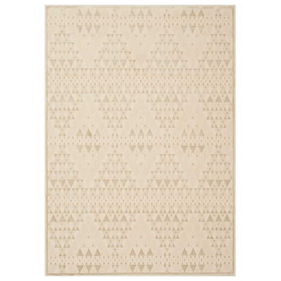 SAFAVIEH Noble Serrena Geometric Area Rug, Light Beige/Cream, 3'3" x 4'7"