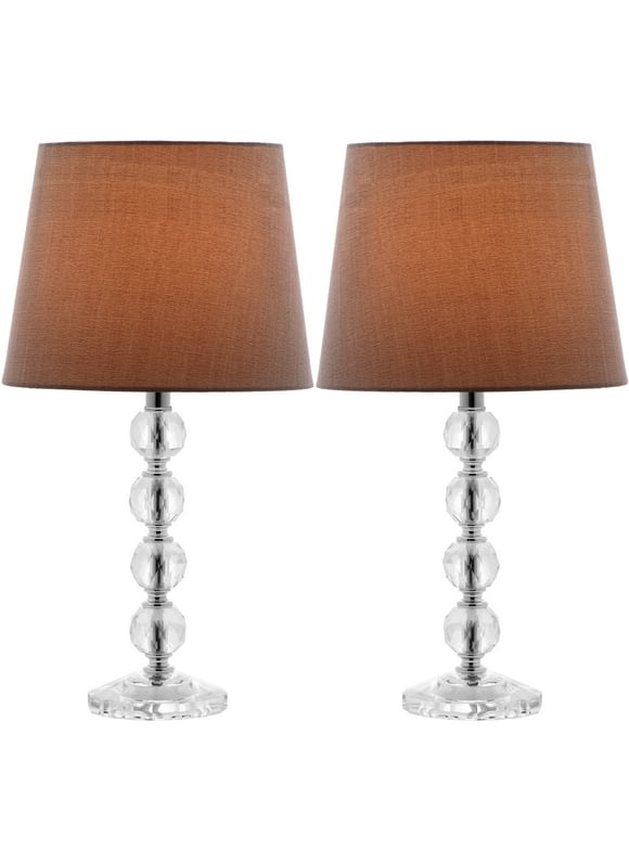 SAFAVIEH Nola 16 in. H Stacked Crystal Ball Table Lamp, Grey, Set of 2