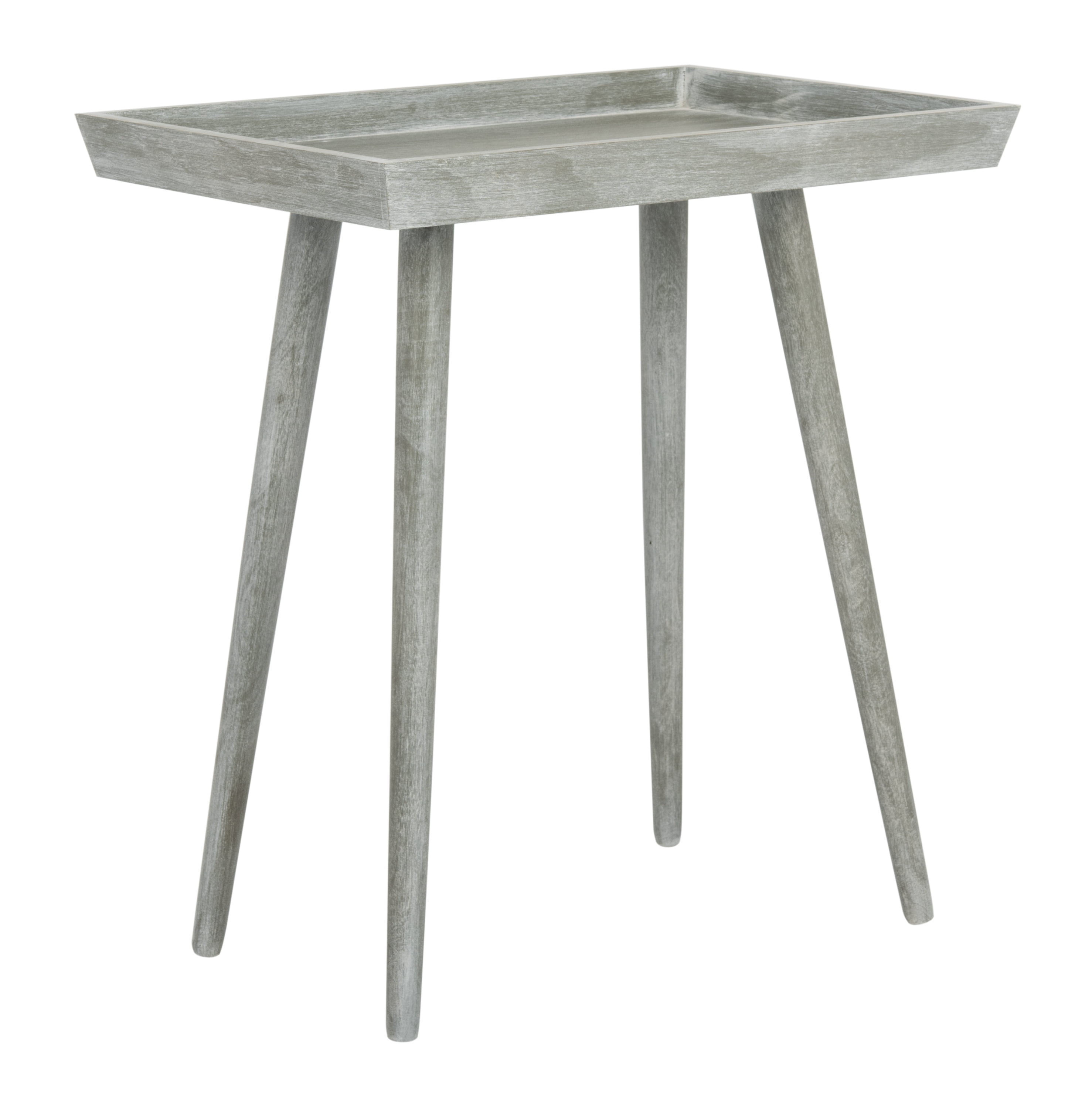 Slate Grey Pine Rectangular Tray Accent Table
