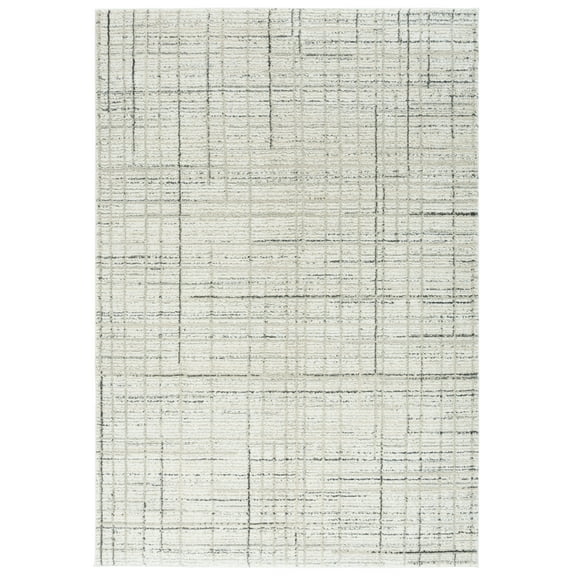 SAFAVIEH Northport Coilean Abstract Area Rug, Ivory/Charcoal, 8' x 10'