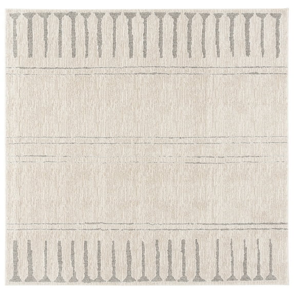 SAFAVIEH Northport Sampson Abstract Area Rug, Ivory/Gray, 6'7" x 6'7" Square