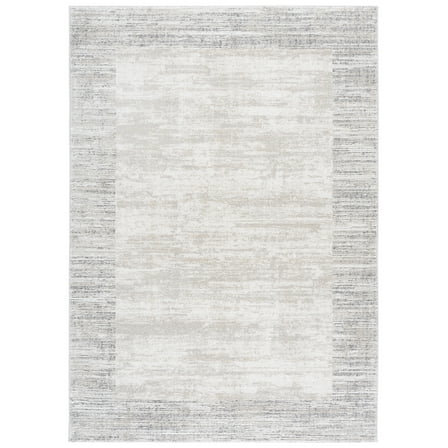 SAFAVIEH Northport Tashi Border Area Rug, Ivory/Grey, 8' x 10'