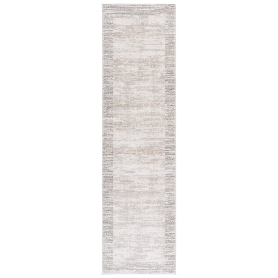 SAFAVIEH Northport Tashi Border Runner Rug, Ivory/Grey, 2'2" x 8'
