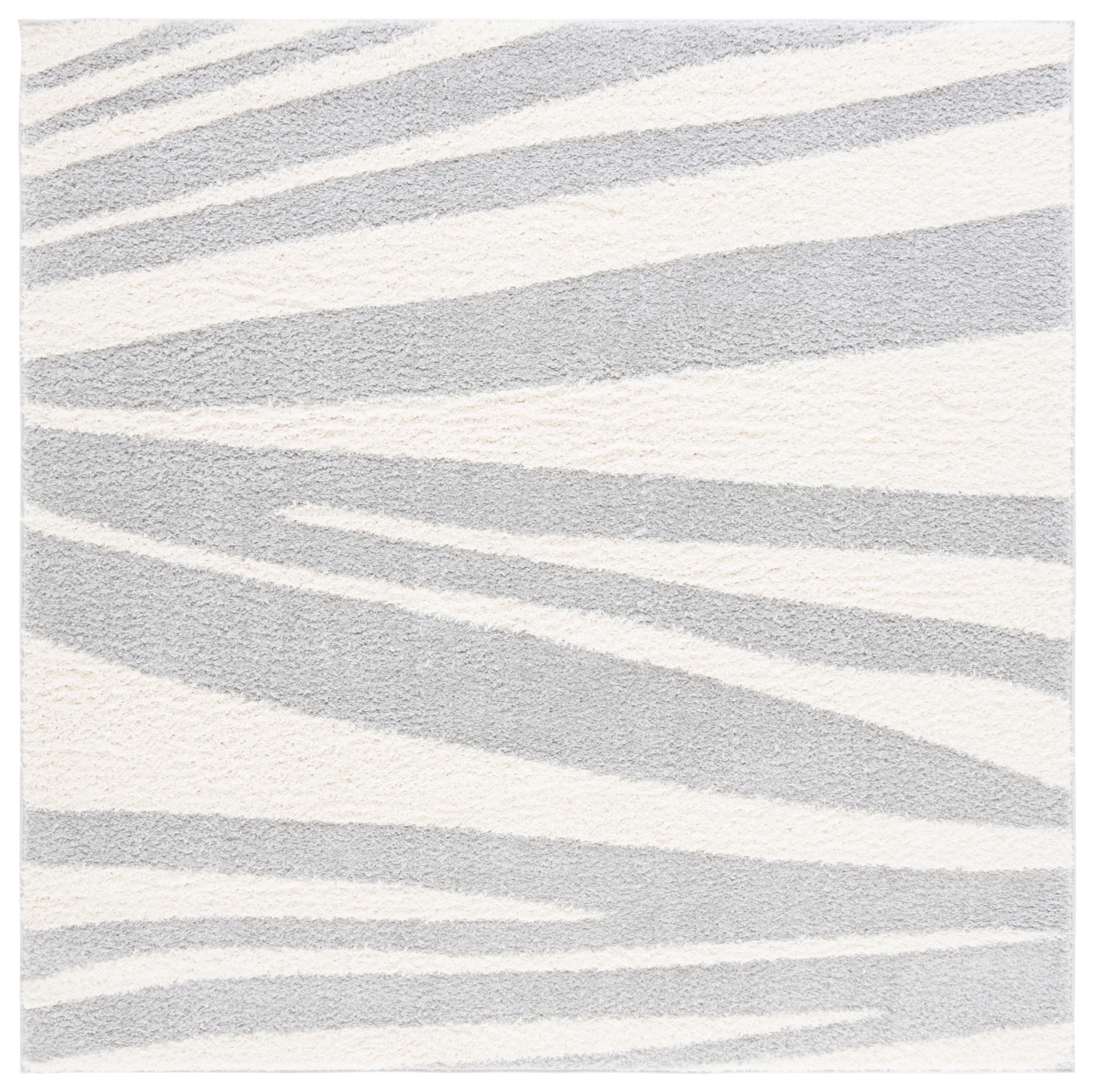 SAFAVIEH Norway Duncan Modern Area Rug, Grey/Ivory, 6'7" x 6'7" Square