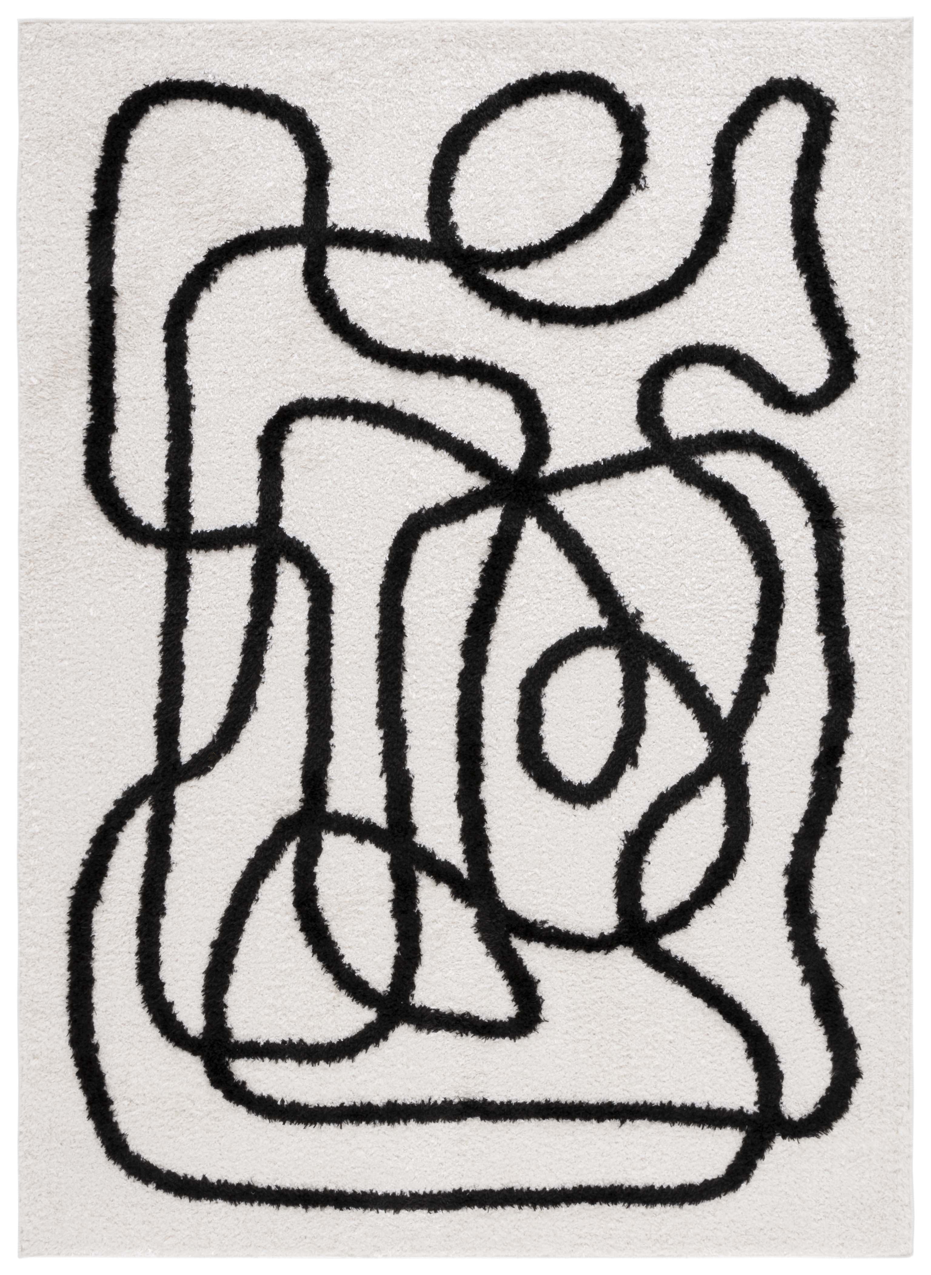 Durga Rugs SAFAVIEH Norway Durga Modern Area Rug, Ivory/Black, 9' x 12' - Walmart.com