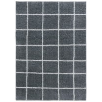 SAFAVIEH Norway Dusan Plaid Area Rug, Dark Grey/Light Grey, 5'3" x 7'6"