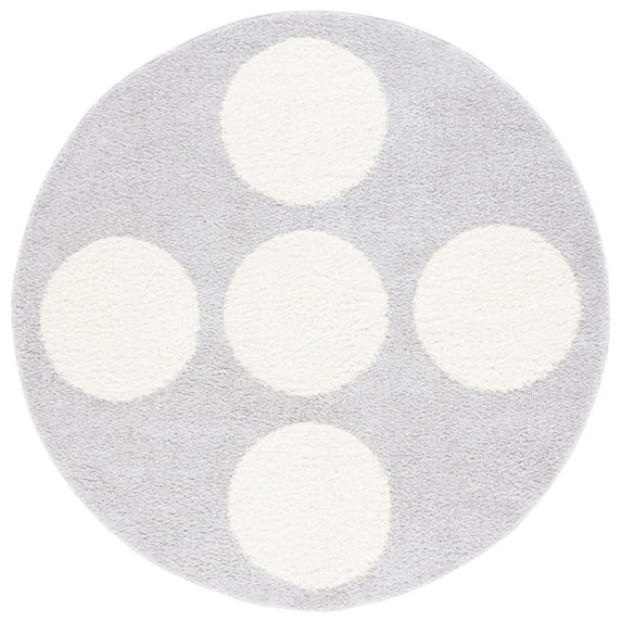 SAFAVIEH Norway Dusko Trellis Area Rug, Grey/Ivory, 6'7" x 6'7" Round