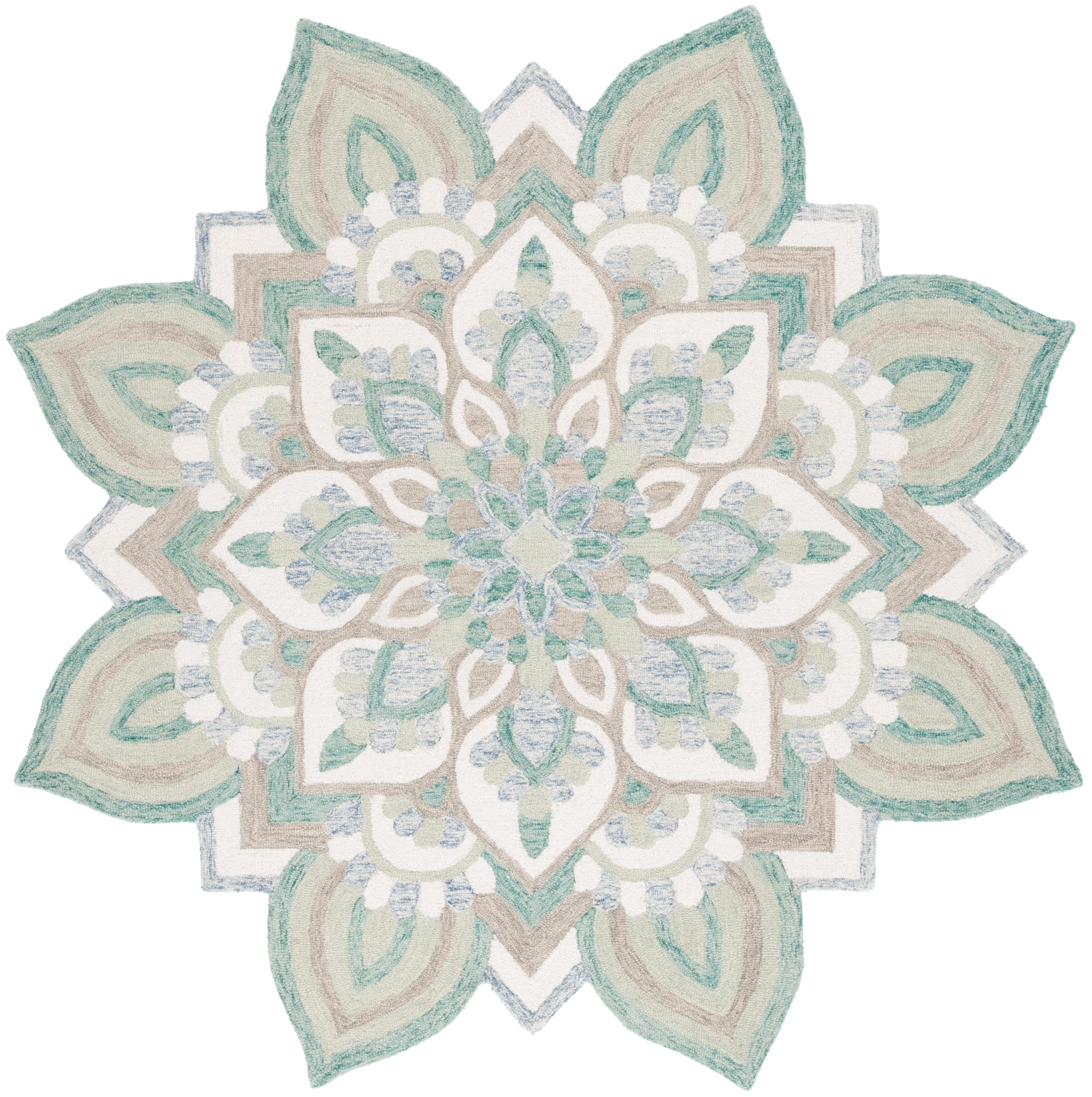 SAFAVIEH Novelty Abigail Floral Area Rug, Blue/Ivory, 8' x 8' Round