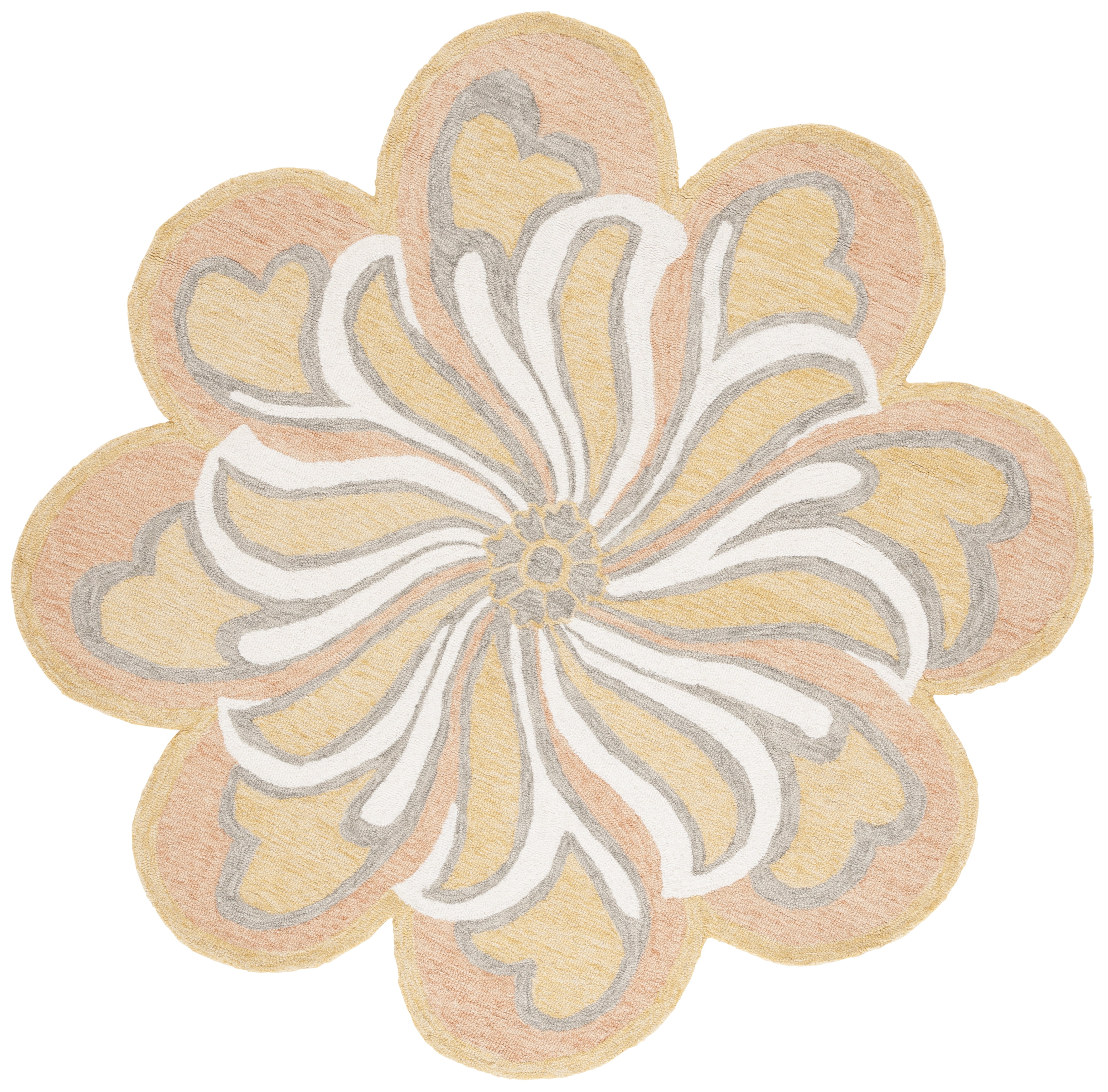 SAFAVIEH Novelty Alaois Floral Area Rug, Rust/Gold, 6' x 6' Round
