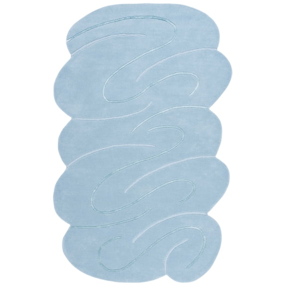 SAFAVIEH Novelty Amy Abstract Area Rug, Blue, 6' x 9' Scalloped