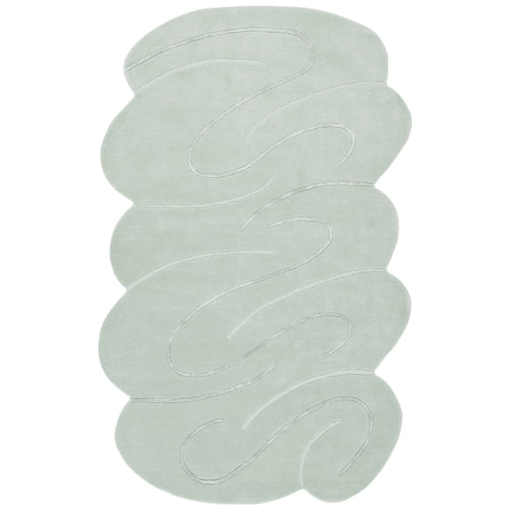 SAFAVIEH Novelty Amy Abstract Area Rug, Green, 6' x 9' Scalloped