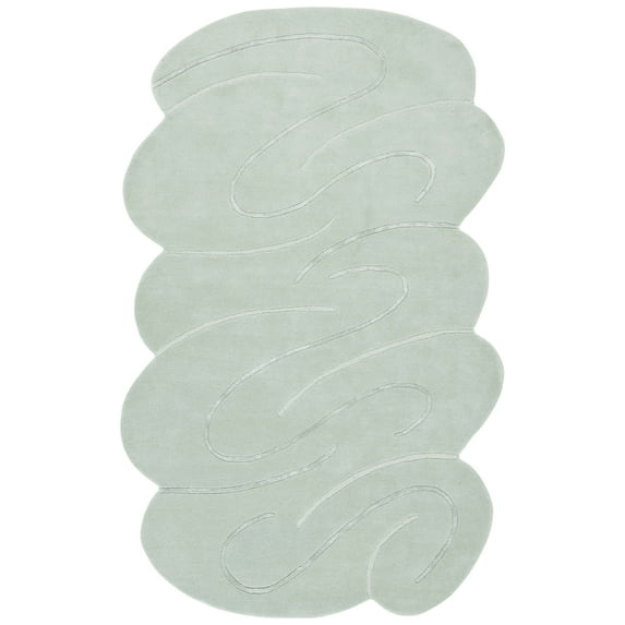 SAFAVIEH Novelty Amy Abstract Area Rug, Green, 8' x 10' Scalloped