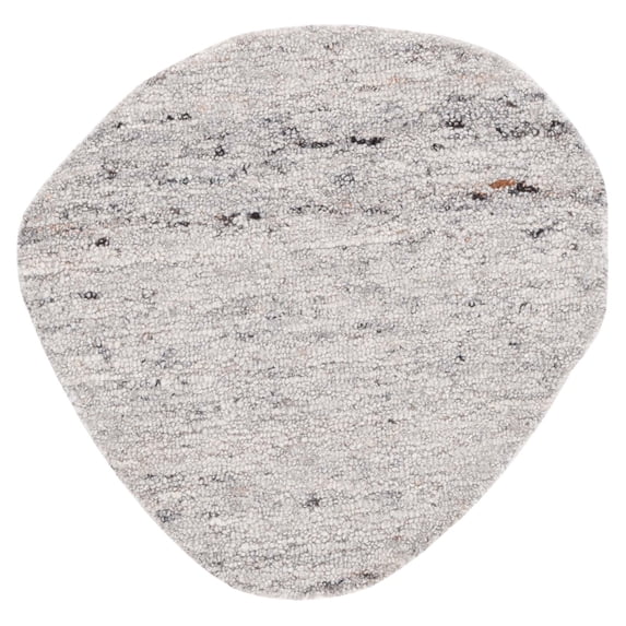 SAFAVIEH Novelty Christian Abstract Area Rug, Grey/Black, 3' x 3' Scalloped
