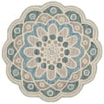 thumbnail image 1 of SAFAVIEH Novelty Delaney Floral Wool Area Rug, Grey/Blue, 3' x 3' Round, 1 of 7