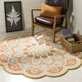 thumbnail image 1 of SAFAVIEH Novelty Delaney Floral Wool Area Rug, Grey/Rust, 4' x 4' Round, 1 of 6