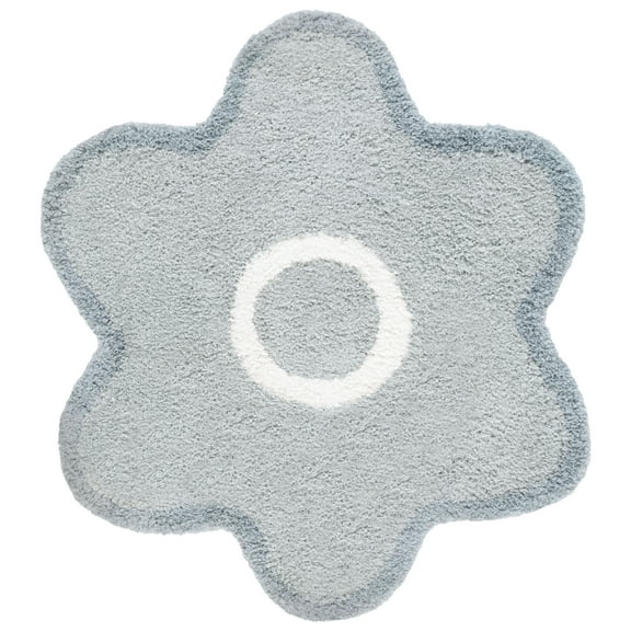 SAFAVIEH Novelty Deonne Abstract Area Rug, Light Grey/Ivory, 5' x 5' Round