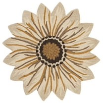 SAFAVIEH Novelty Fabiana Floral Area Rug, Gold/Beige, 5' x 5' Round