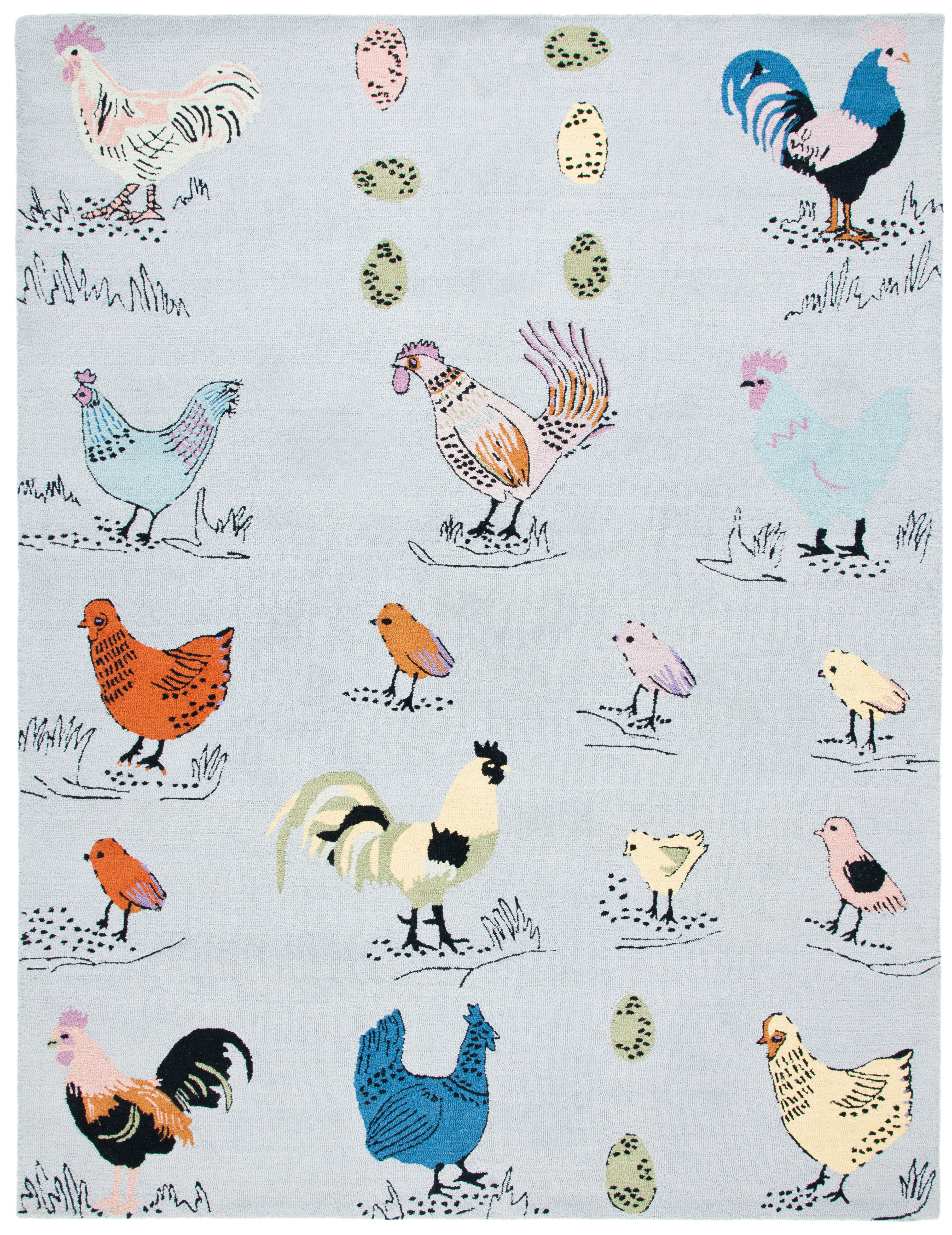 SAFAVIEH Novelty Gracelyn Novelty Area Rug, Blue/Yellow, 8' x 10'
