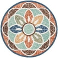 thumbnail image 1 of SAFAVIEH Novelty Malanie Floral Area Rug, Blue/Orange, 5' x 5' Round, 1 of 7