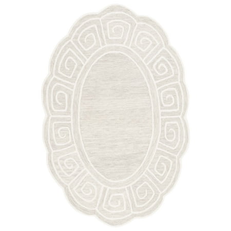 SAFAVIEH Novelty Mervyn Geometric Area Rug, Beige/Ivory, 6' x 9' Oval