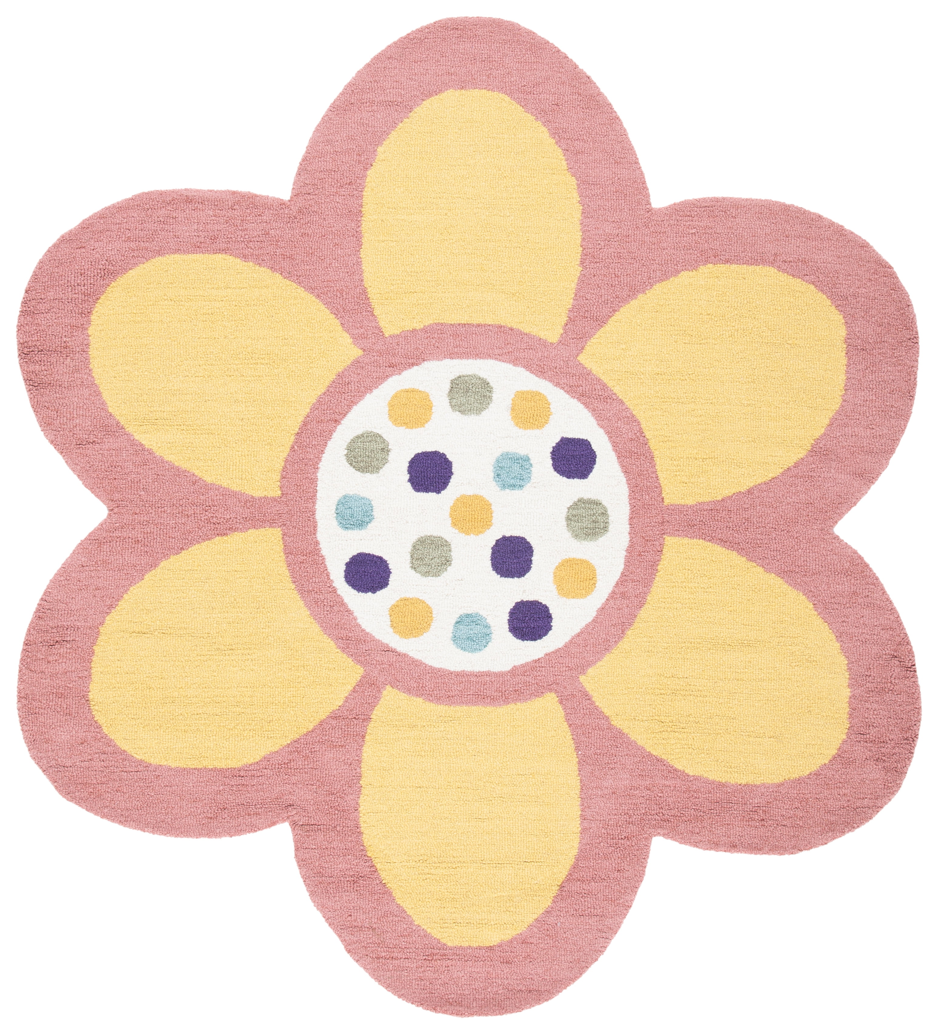 SAFAVIEH Novelty Morven Floral Area Rug, Pink/Yellow, 6' x 6' Round