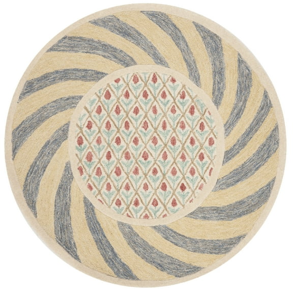 SAFAVIEH Novelty NOV108A Handmade Ivory Blue / Rose Rug