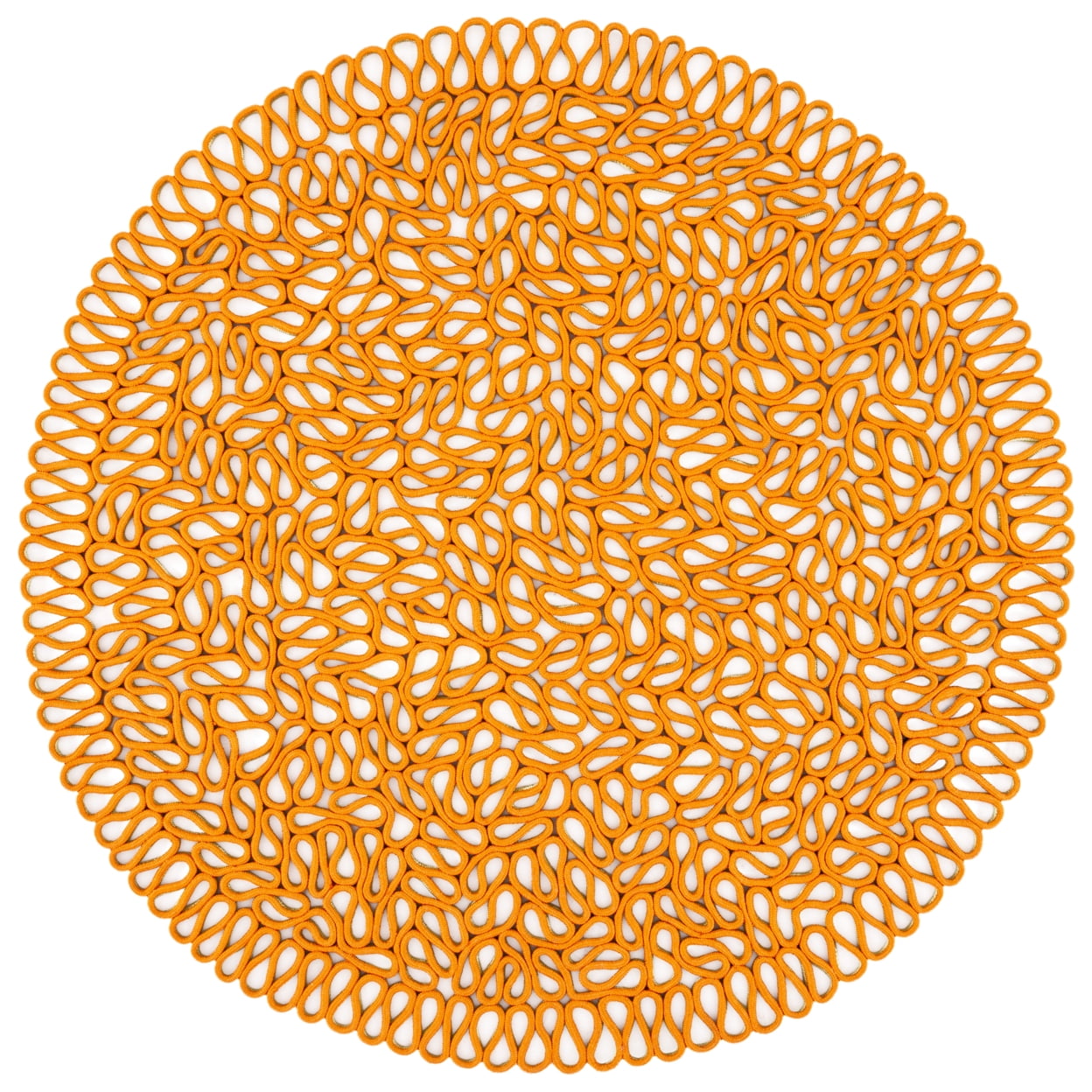 6' Round Orange Hand-Knotted Wool Area Rug