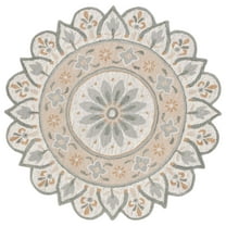 SAFAVIEH Novelty Orlando Floral Area Rug, Beige/Ivory, 5' x 5' Round