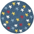 thumbnail image 1 of SAFAVIEH Novelty Shelby Graphic Print Wool Area Rug, Blue/Multi, 3' x 3' Round, 1 of 4