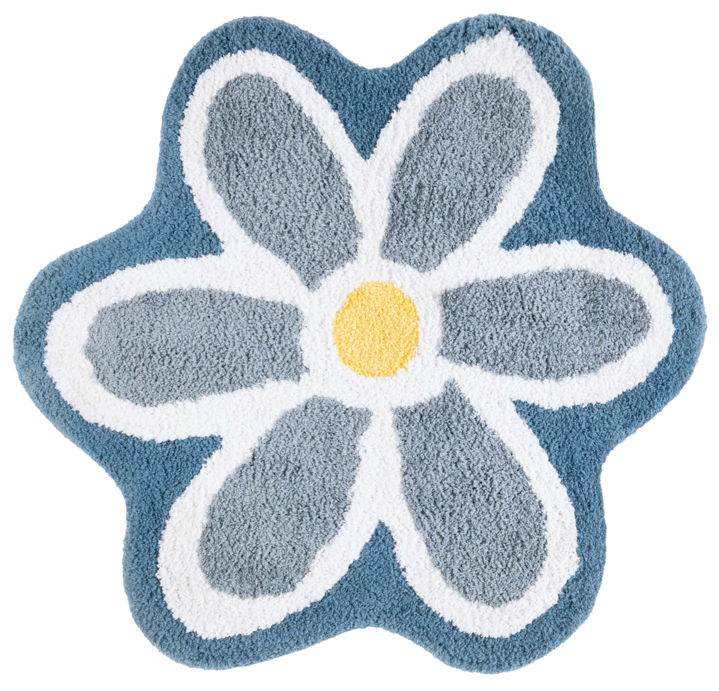 SAFAVIEH Novelty Taneka Floral Area Rug, Ivory/Blue, 6' x 6' Round