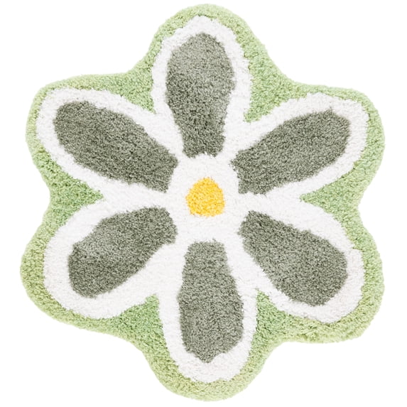 SAFAVIEH Novelty Taneka Floral Area Rug, Ivory/Green, 4' x 4' Round