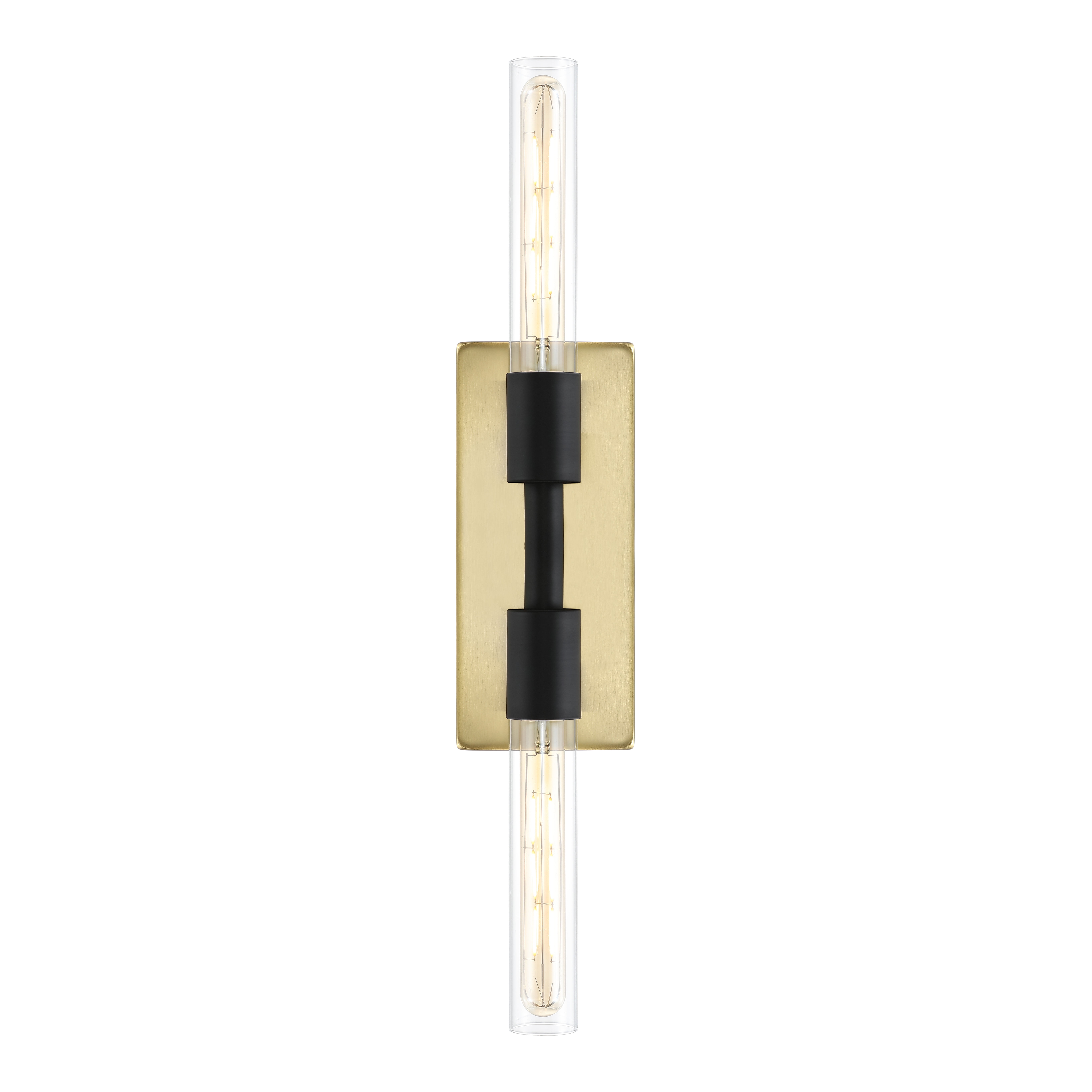 Nyx 24.5" Black and Brass Iron Wall Sconce