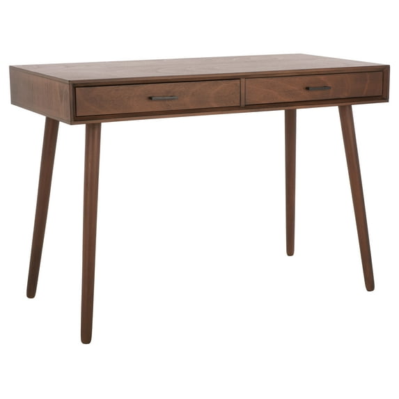 SAFAVIEH O'Dwyer Solid Retro 2 Drawer Writing Desk, Brown