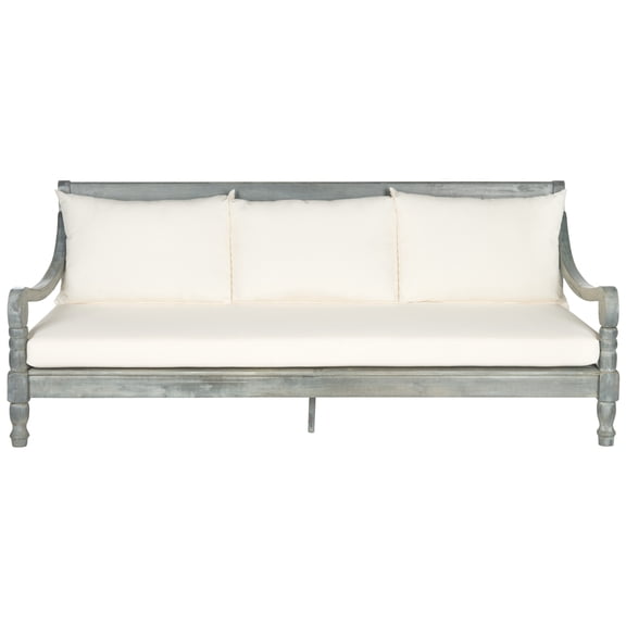 Safavieh Wood Modern Outdoor Daybed, Ash Gray/Beige
