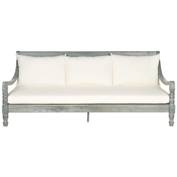 Safavieh Wood Modern Outdoor Daybed, Ash Gray/Beige