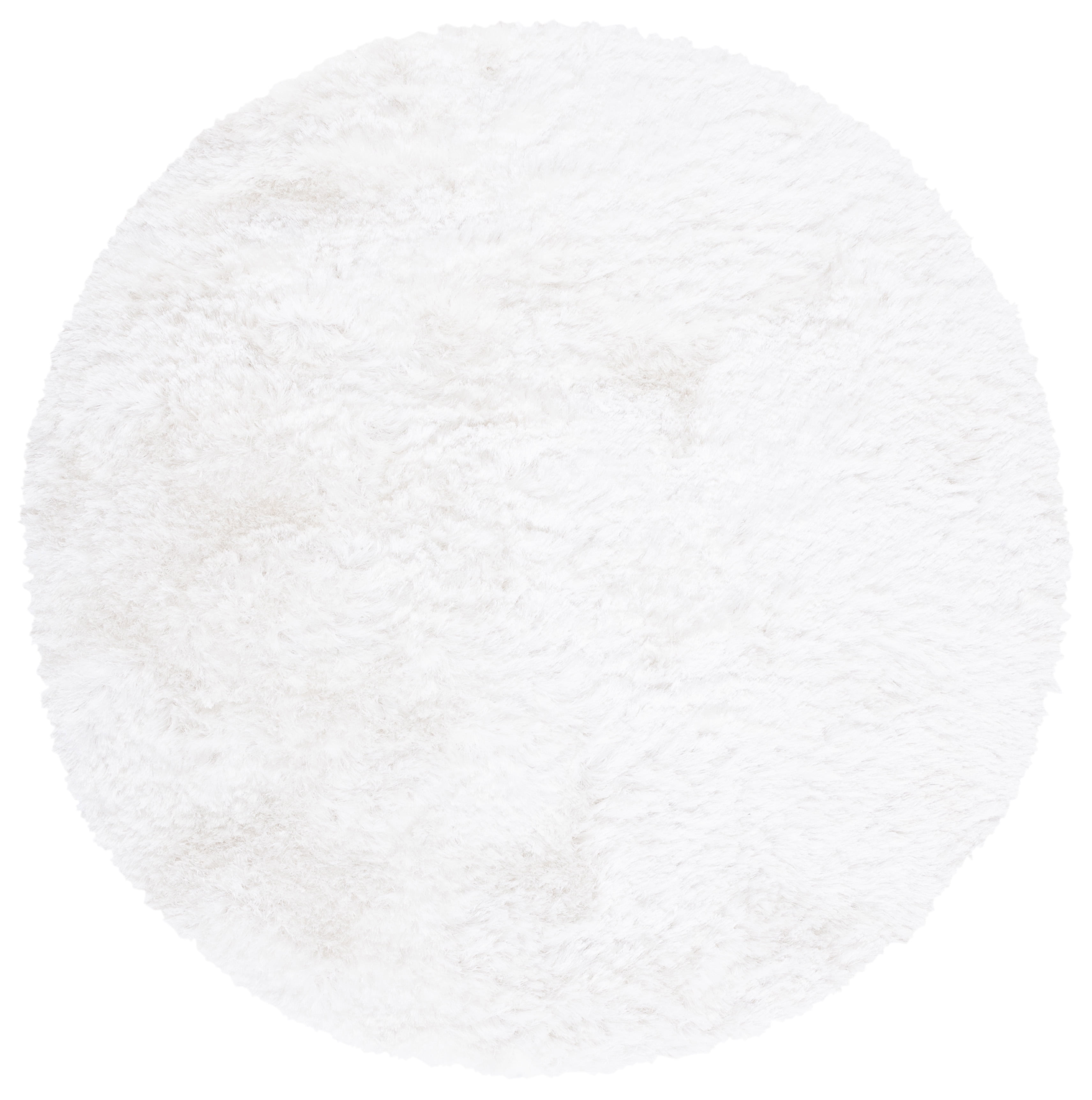 SAFAVIEH Ocean Amyas Solid Shag Area Rug, Ivory, 8' x 8' Round