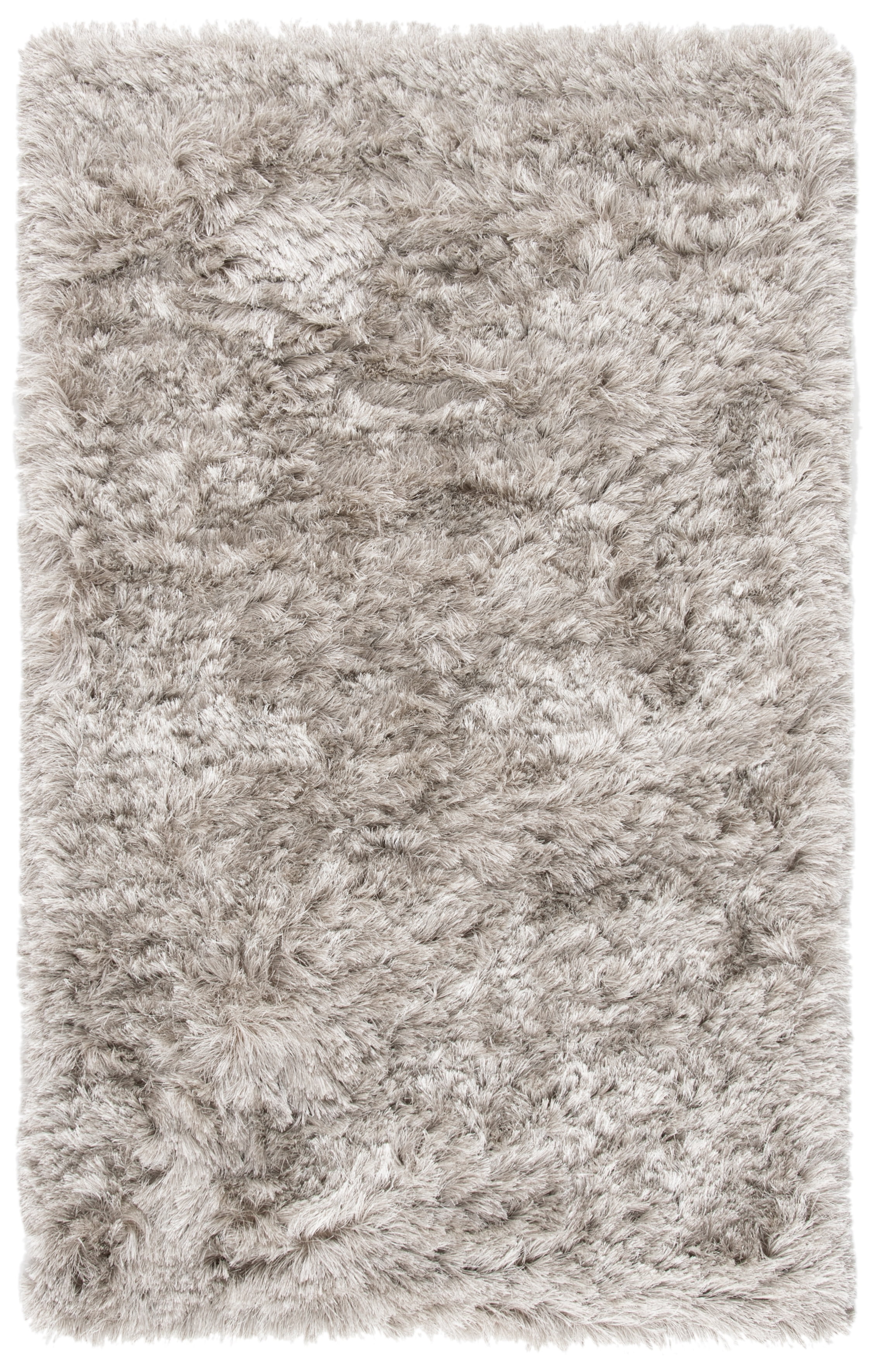 Gray Hand-Tufted Shag Synthetic 4' x 6' Area Rug